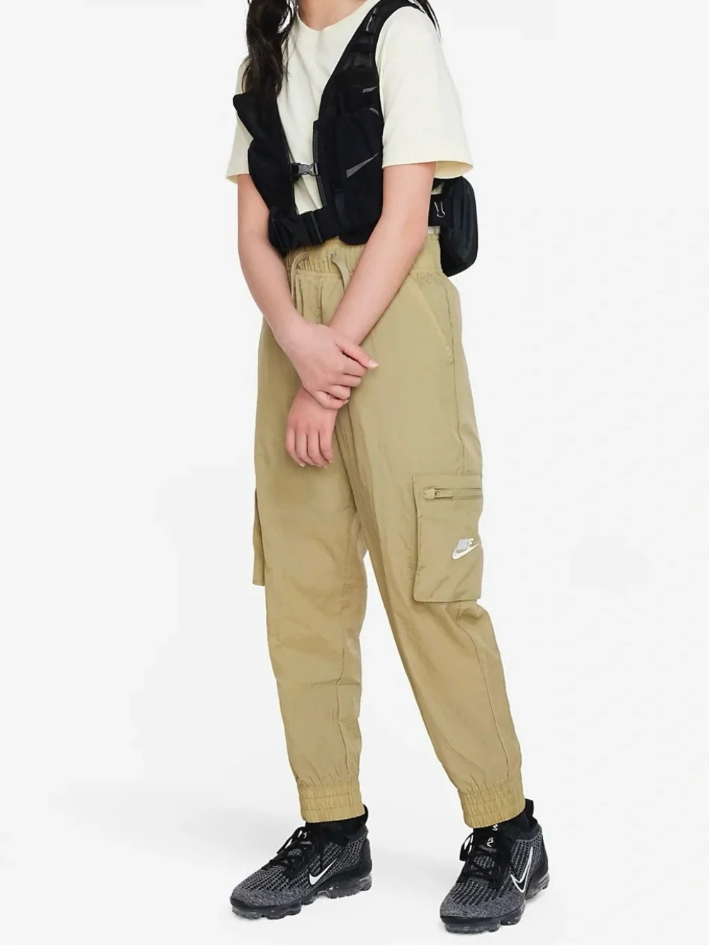 Nike Sportswear Big Kids' (Girls') Woven Cargo Pants DD6285-276 Olive Size XL
